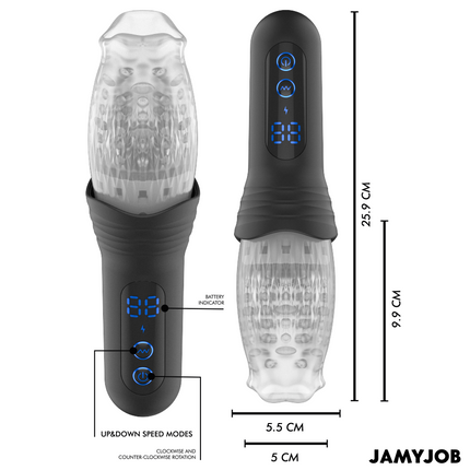 JAMYJOB - SPINJOB 2.0 MASTURBATEUR AVEC MOUVEMENT DE POUSSÉE ET DE ROTATION