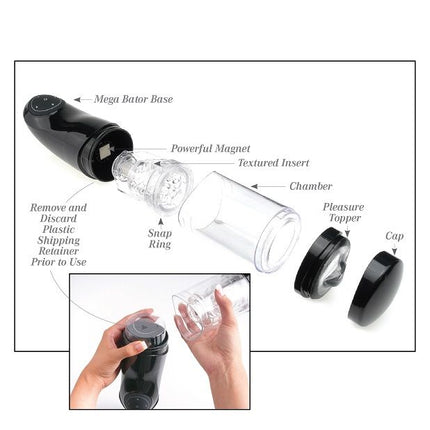 EXTREME TOYZ - MASTURBATEUR MLE USB PDX MEGA BATOR ANO NOIR