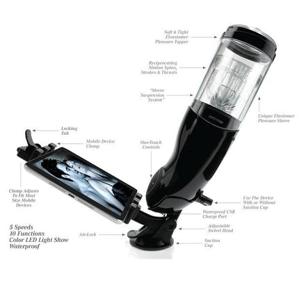 EXTREME TOYZ - MASTURBATEUR MLE USB PDX MEGA BATOR ANO NOIR