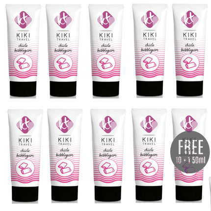 KIKÍ TRAVEL - LUBRIFIANT SAVEUR GOMME 50ML 10 + 1 OFFERT