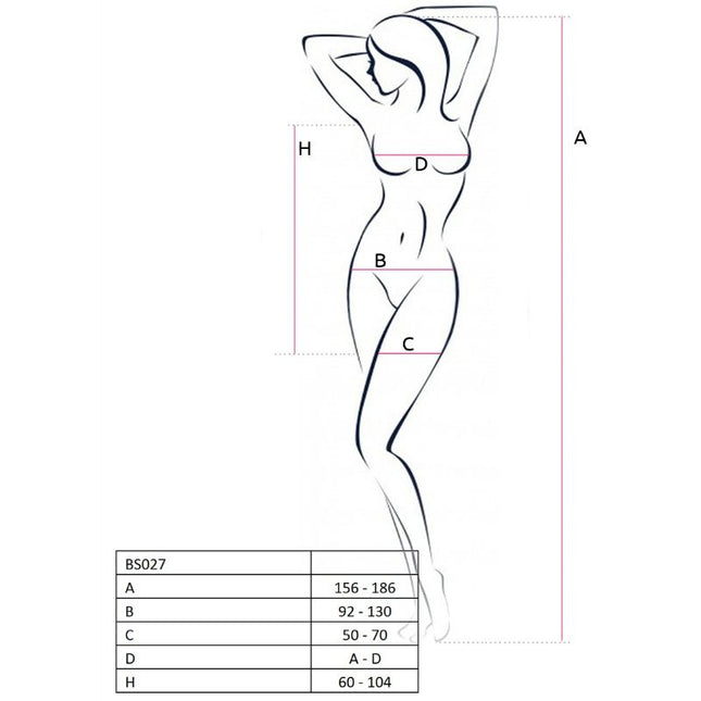 PASSION - FEMME BS027 BODYSTOCKING ROUGE STYLE ROBE TAILLE UNIQUE