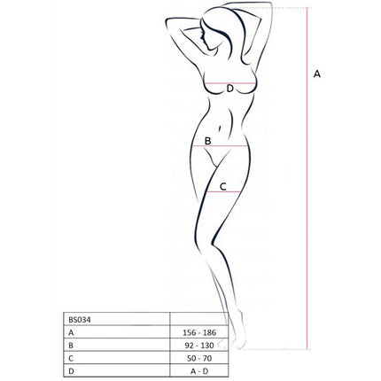 PASSION - FEMME BS034 BODYSTOCKING ROUGE TAILLE UNIQUE