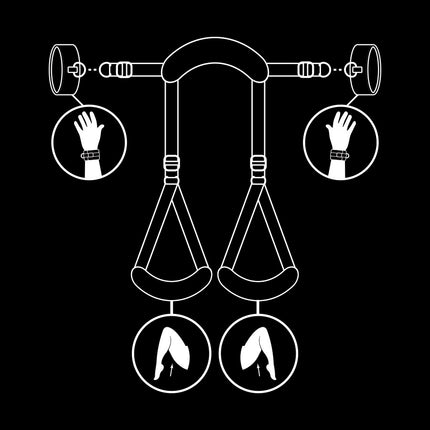 FETISH SUBMISSIVE - POSITION JAMBES OUVERTES AVEC MENOTTES DOUBLÉES EN NOPRÈNE