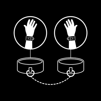 FETISH SUBMISSIVE - MENOTTES EN CUIR VÉGÉTALIEN AVEC DOUBLURE EN NOPRÈNE