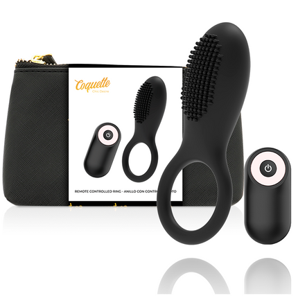 COQUETTE CHIC DESIRE - COCKRING TÉLÉCOMMANDE RECHARGEABLE NOIR/ OR