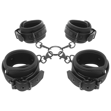 FETISH SUBMISSIVE - ENSEMBLE DE MENOTTES POUR MAINS ET CHEVILLES AVEC DOUBLURE EN NOPRÈNE