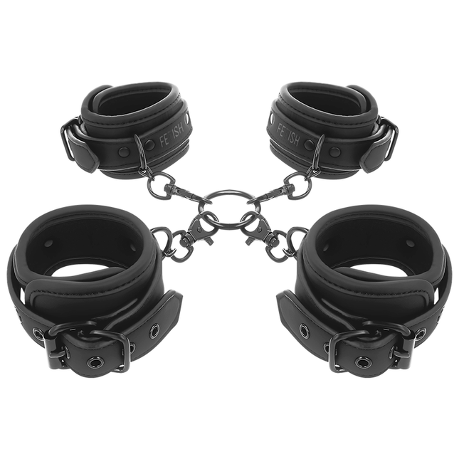 FETISH SUBMISSIVE - ENSEMBLE DE MENOTTES POUR MAINS ET CHEVILLES AVEC DOUBLURE EN NOPRÈNE