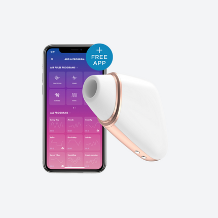 SATISFYER - STIMULATEUR ET VIBRATEUR AIR LOVE TRIANGLE BLANC